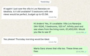Alba Homes: Anders’ question about the villa and Sofía’s answer